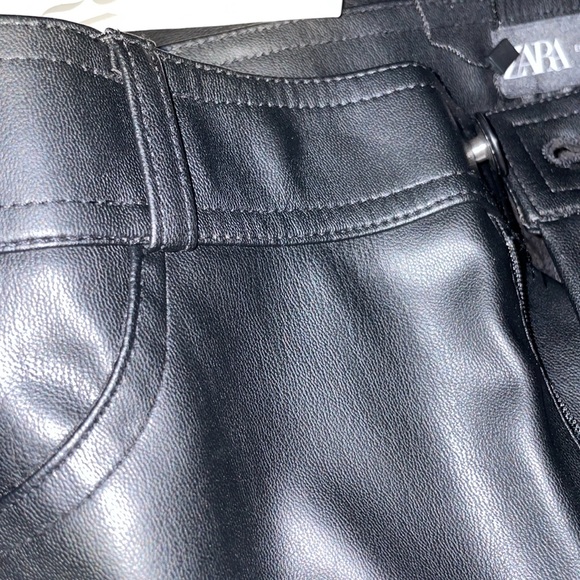 Zara Pants & Jumpsuits Beautiful Faux Leather Leggings With Pockets